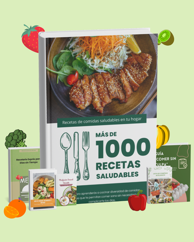 Tu guía definitiva para comer sano sin complicarte (+1000 recetas saludables + 5 bonos de regalo)
